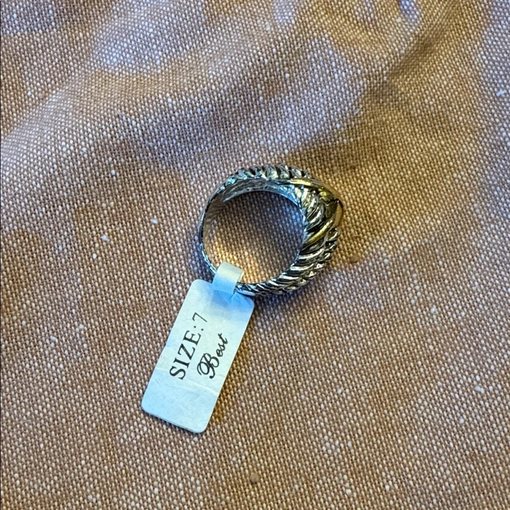 Silver and Gold Knot Ring